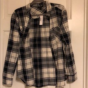 JCREW Navy Plaid Boyfriend Shirt 8
